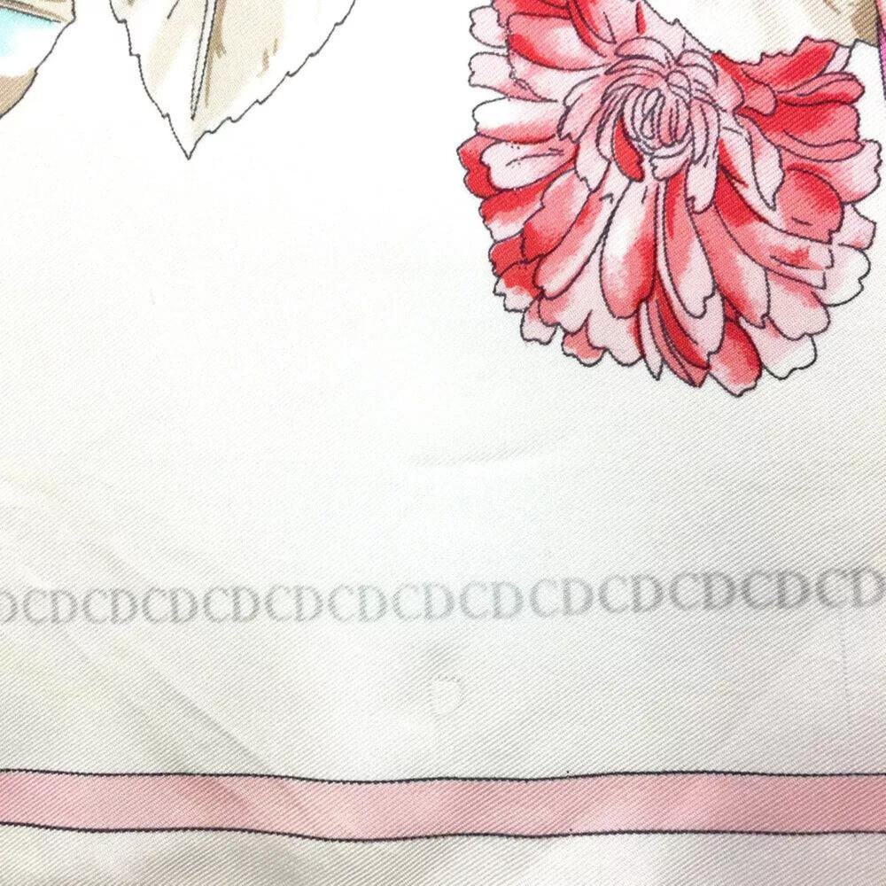 Christian Dior Flower Pattern Multicolor 100% Silk Scarf - Picture 8 of 8